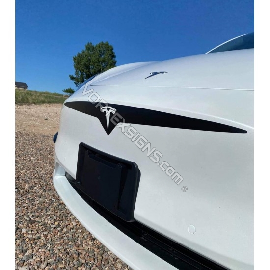 65-in White/Grey Mouth/Teeth Vinyl Decals For Tesla Model-3 Model-Y Front  Bumper