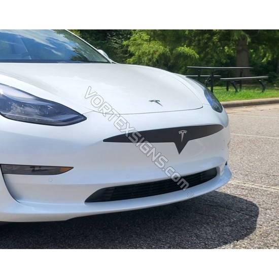 65-in White/Grey Mouth/Teeth Vinyl Decals For Tesla Model-3 Model-Y Front  Bumper