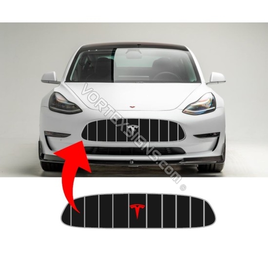 Model 3 & Model Y bumper grille decal (Maserati Style) sticker