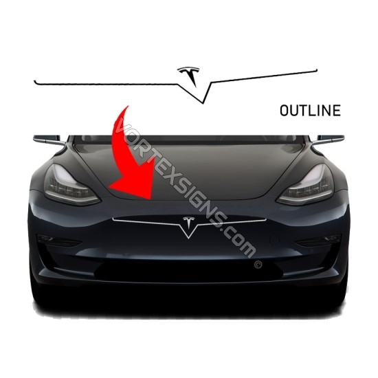 Model 3 bumper overlay decal sticker outline