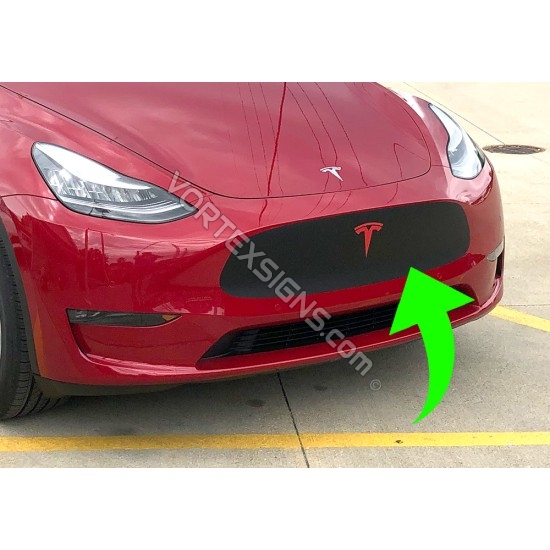 Front grille fake bumper Decal sticker overlay compatible with Tesla Model  3 & Model Y - V5