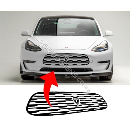  Bumper Grille vinyl decal sticker - Simple line, Fits Tesla  Model 3 & Model Y, Popular exerior accessory in 2022 2023 2024