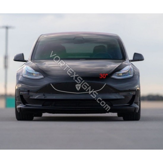 Fit For 20-24 Tesla Model Y SUV Front Bumper Sticker Trim Decal Matte Black