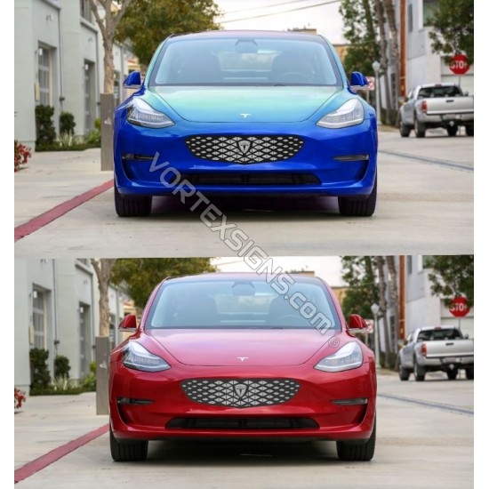 2021-2024 Fits Tesla Model Y 5D SUV DTO Front Grille Sticker Matte Black  Color