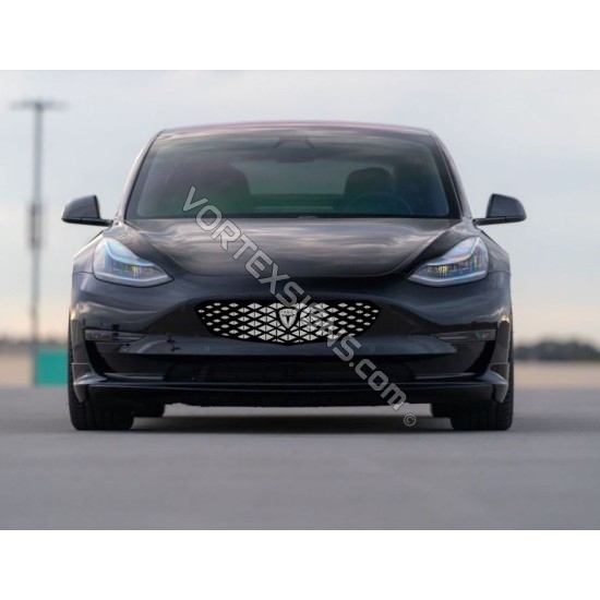 65-in White/Grey Mouth/Teeth Vinyl Decals For Tesla Model-3 Model-Y Front  Bumper