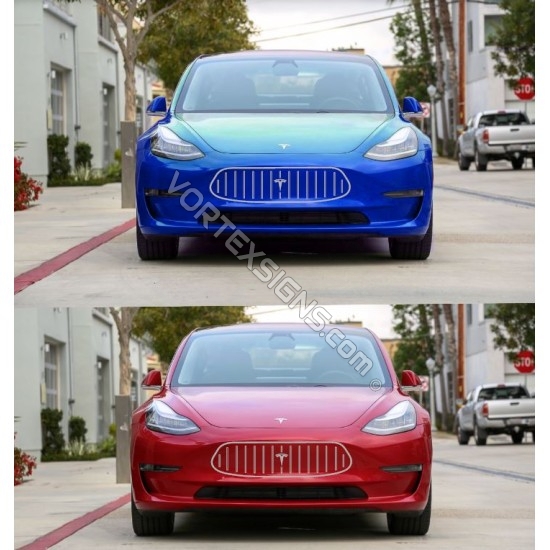 Mercedes AMG style Tesla bumper grille sticker