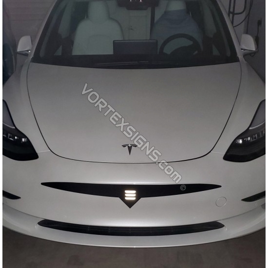 Front grille fake bumper Decal sticker overlay compatible with Tesla Model  3 & Model Y - V5