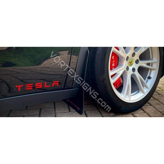 tesla door panel text sticker