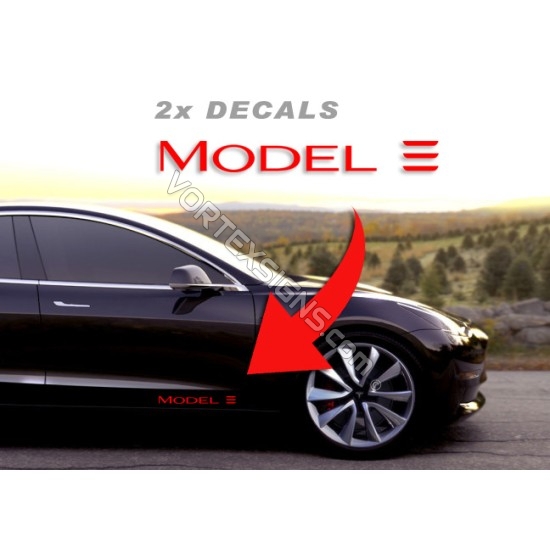 2pcs Model 3 door panel Decals sticker