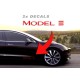 2pcs Model 3 door panel Decals sticker