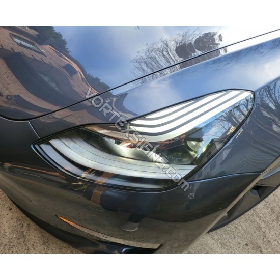 Tesla Model 3:  Headlights lens stripes