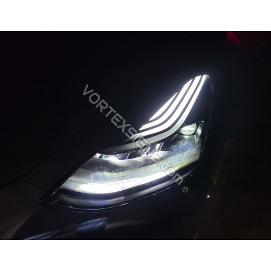 Tesla Model 3:  Headlights lens stripes