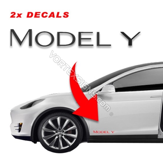 Tesla Model Y Decals for exterior of the car