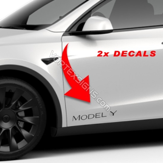 Tesla Model Y Decals for exterior of the car