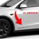 Tesla Model Y Decals for exterior of the car