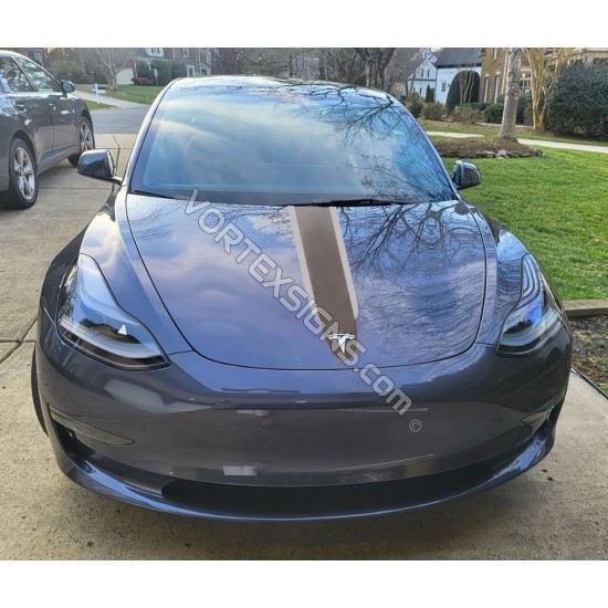 tesla model 3 hood stripe like a porsche