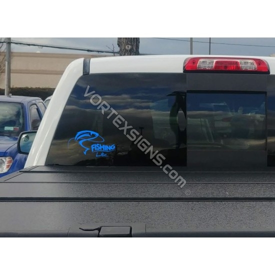 Fishing Life sticker for pickup truck suv car