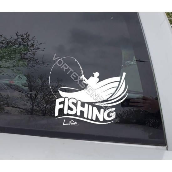 Fishing Life sticker for pickup truck suv car