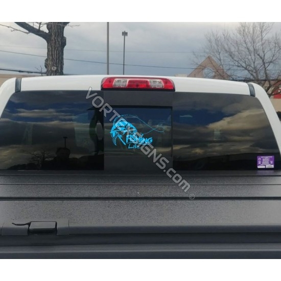 Fishing Life sticker for pickup truck suv car