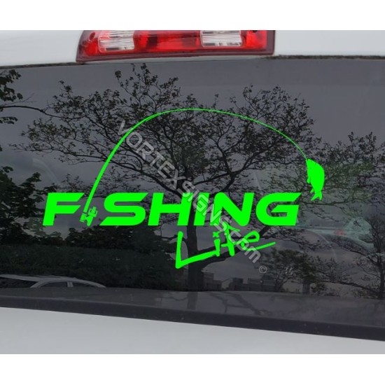 Fishing Life sticker for pickup truck suv car