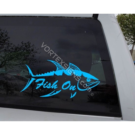Fish on decal for tuna sticker