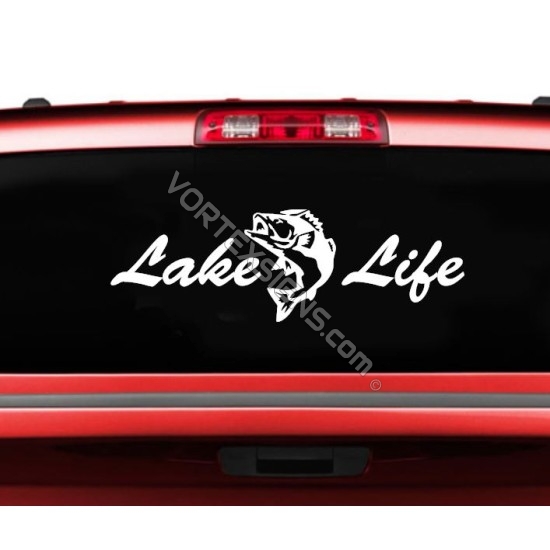 Lake Life decal with Bass sticker