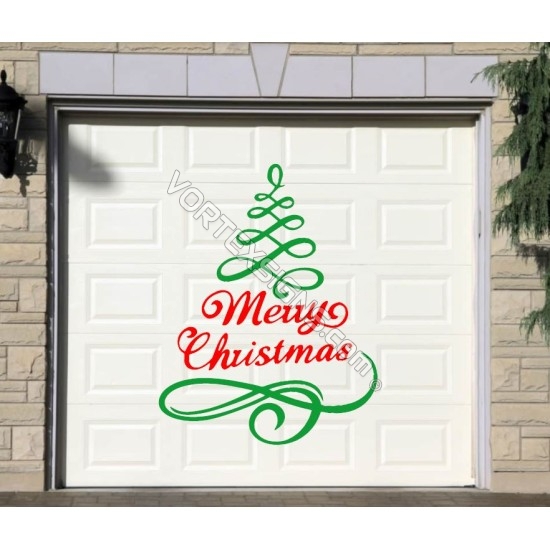 christmas tree garage sign letters graphic decals