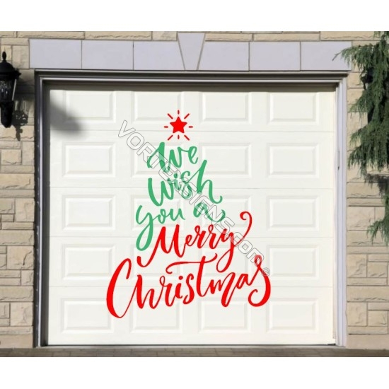 christmas tree garage sign letters graphic decals