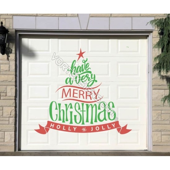 christmas tree garage sign letters graphic decals