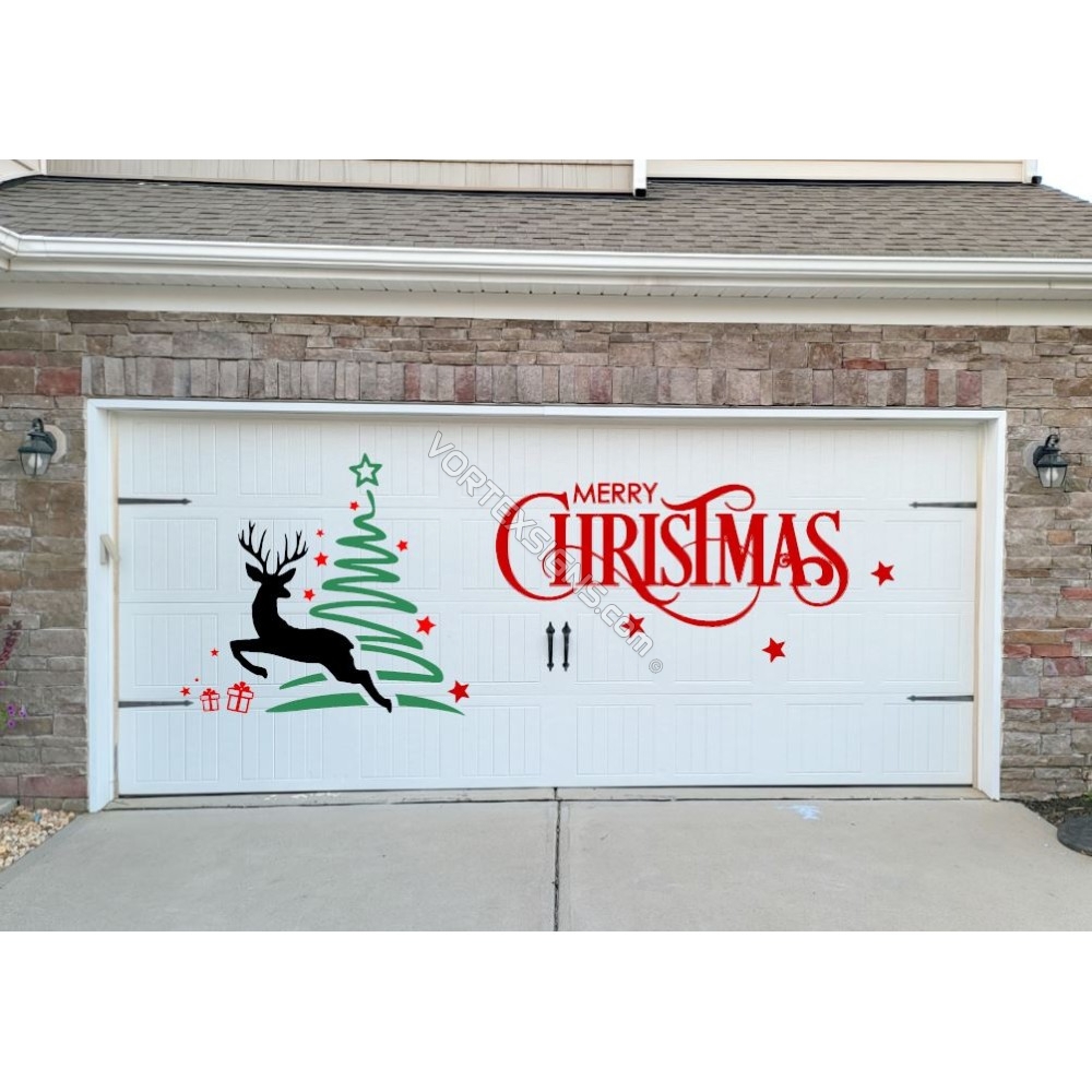 Merry Christmas garage door sign logo decal decoration