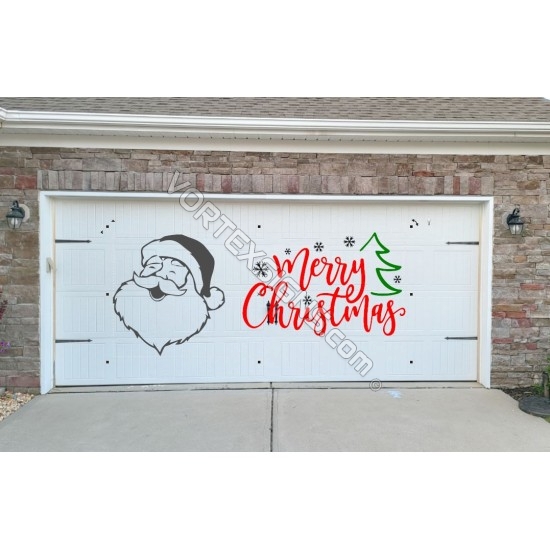 santa face christmas garage sign graphic decals