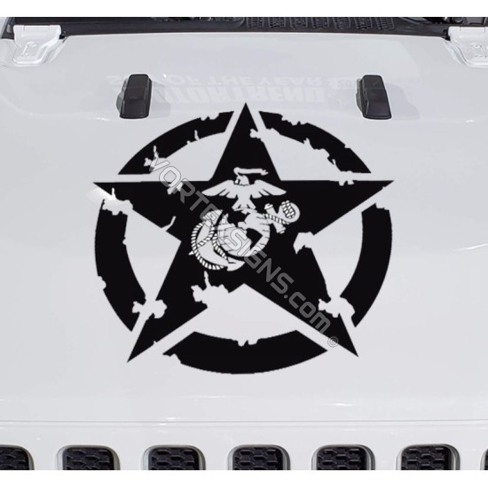 USMC Hood Star sticker