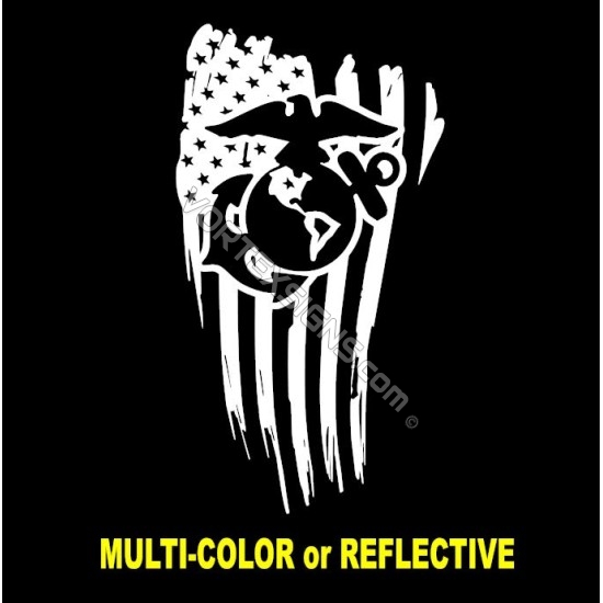 Custom USMC Bulldog Vinyl Decal - Any Color, Any Size, Commercial Grade, Free Shipping, Made In USA