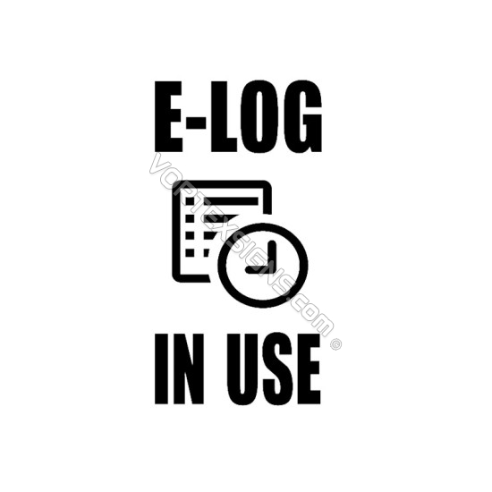 ELD E log In Use sticker