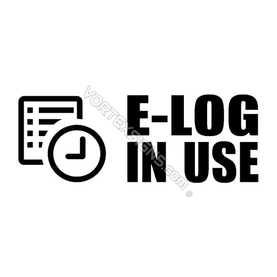 ELD E log In Use sticker