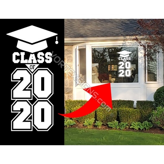 Class of 2021 home window decal / cling sticker