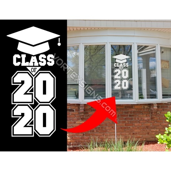 Class of 2021 home window decal / cling sticker