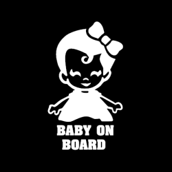 Vinyl Decal Sticker SML BABY ON BOARD GIRL or BOY HANDS 
