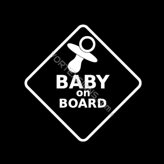 Baby On board pacifier decal Baby On board pacifier sticker