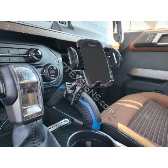 phone accessory holder for interior of a new bronco