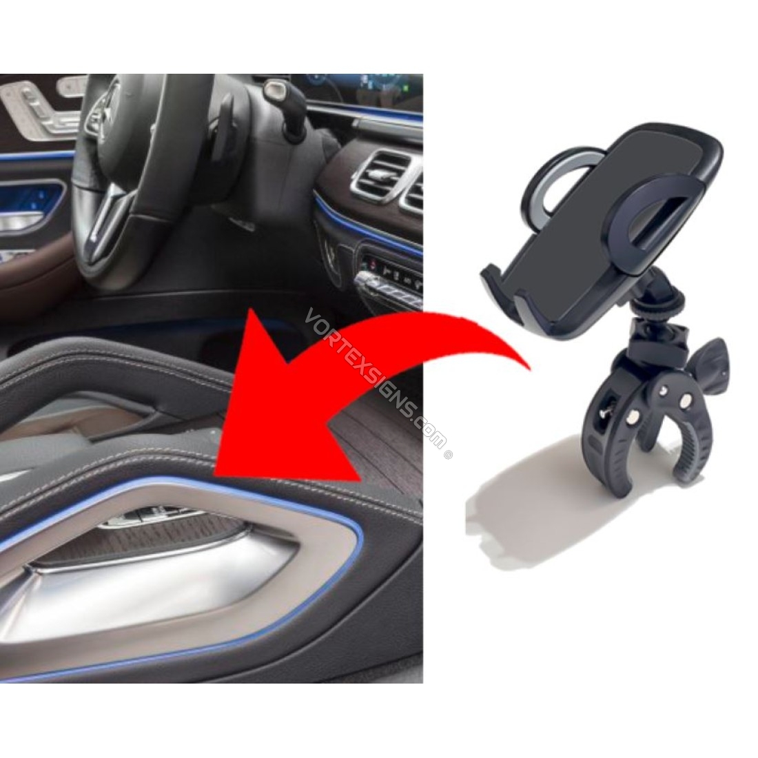 WOW! Mercedes GLE GLC GLS dashboard cell phone mount