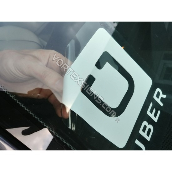 Removable UBER decal / static Cling decal peel and stick UBER sign for car windows