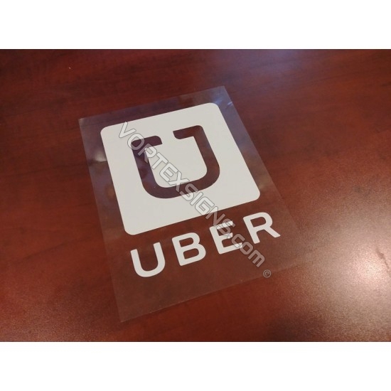 peel and stick UBER sign for car windows