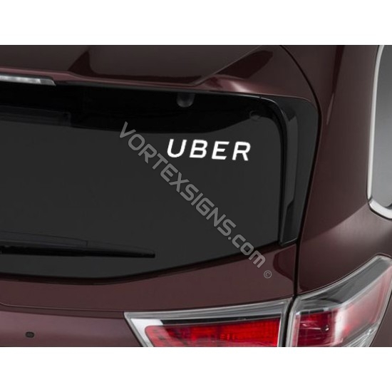 UBER Logo exterior white decal UBER Logo sticker text
