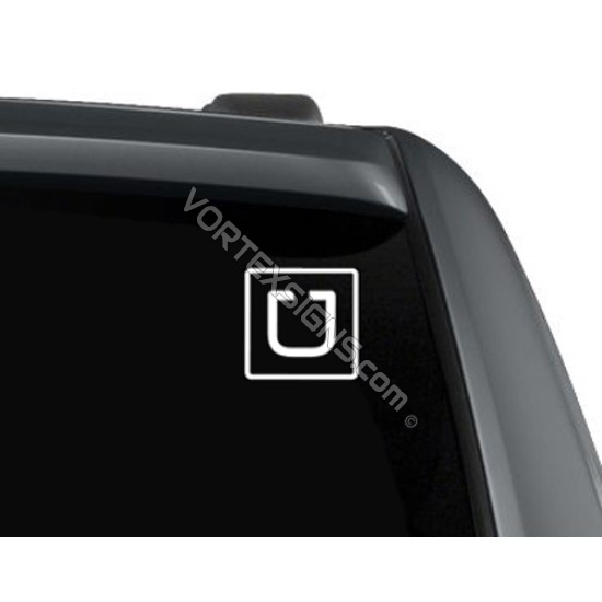 5 inch UBER Square vinyl decal interior UBER Square sticker for front windshield