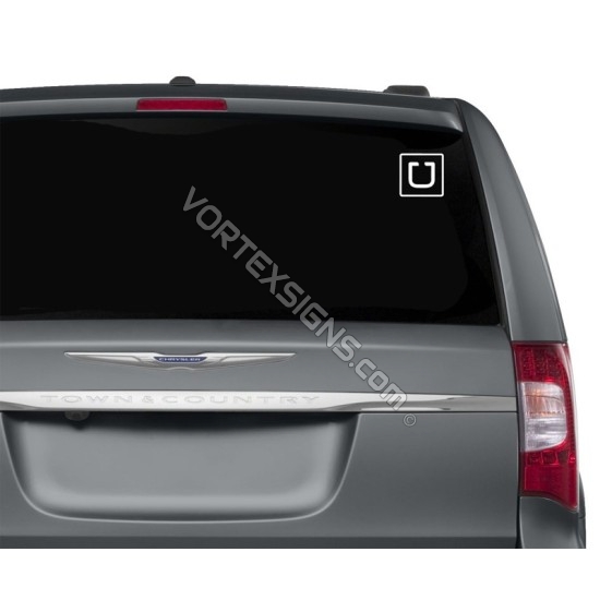 5 inch UBER Square vinyl decal interior UBER Square sticker for front windshield