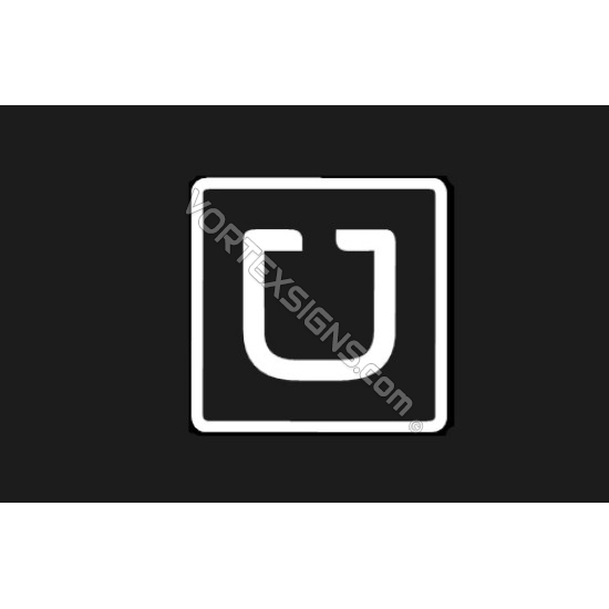 5 inch UBER Square vinyl decal interior UBER Square sticker for front windshield