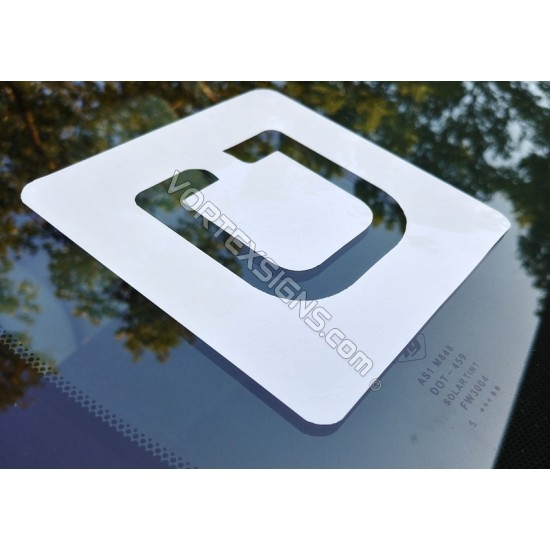 5 inch UBER Square permanent white window decal UBER Square sticker for car windows
