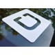 5 inch UBER Square permanent white window decal UBER Square sticker for car windows