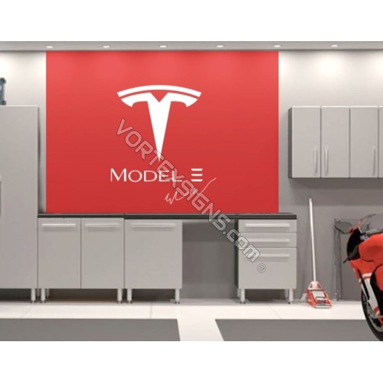 TESLA model 3  logo Garage Wall decal sign sticker
